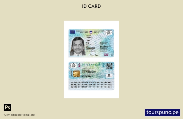 Listo para imprimir la plantilla actual de tarjeta de identificación de Esloveni